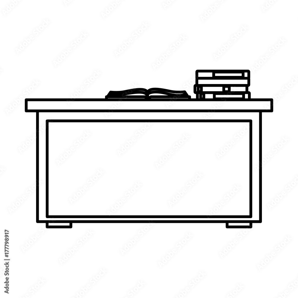 Desk with books icon vector illustration graphic design Desk with books icon vector illustration graphic design