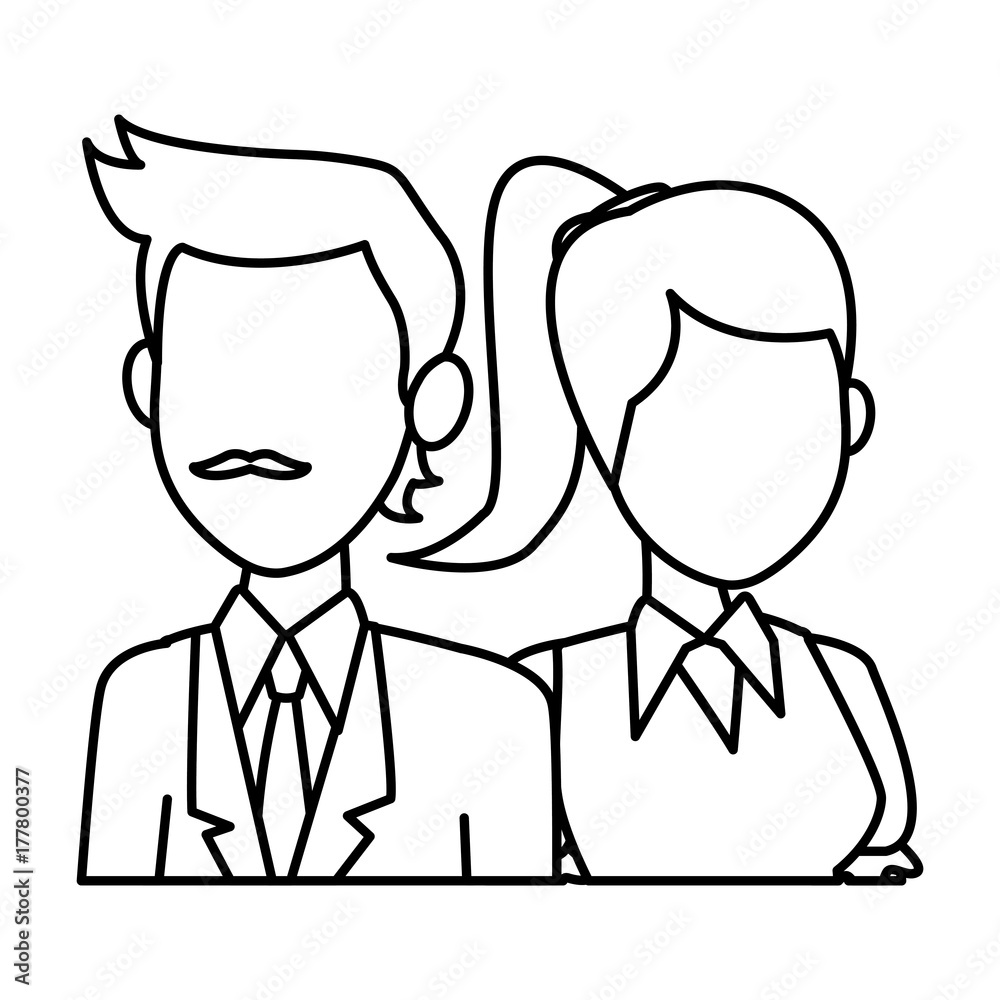 Teachers teamwork couple icon vector illustration graphic design