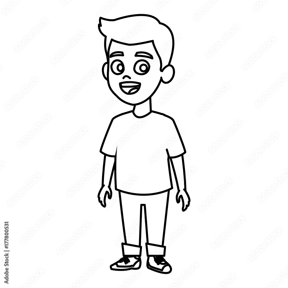 Cute schoolboy cartoon icon vector illustration graphic design