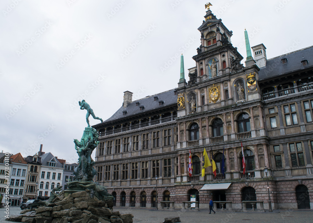 City Hall in the Grote Markt square of Antwerp in Flanders, Belgium