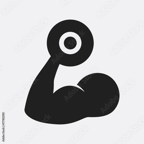 Dumbbell in hand icon
