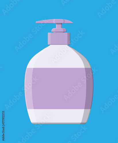 Bottle with liquid soap. Shower gel or shampoo.