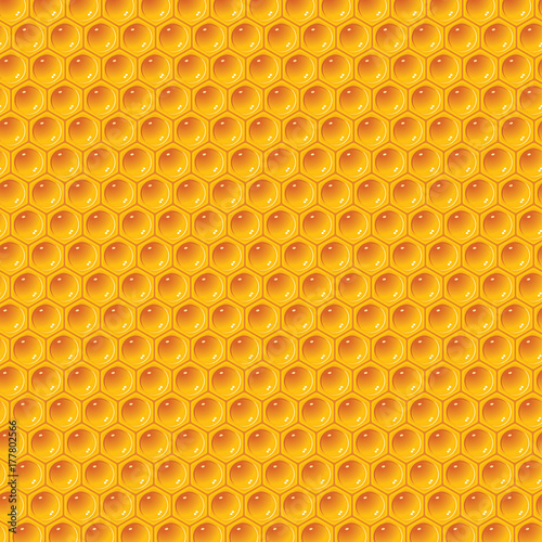 Yellow honey pattern. Background honeycomb. Yellow color.