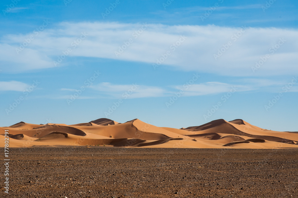 Erg Chebbi sand dunes in Merzouga, Morocco Erg Chebbi sand dunes in Merzouga, Morocco