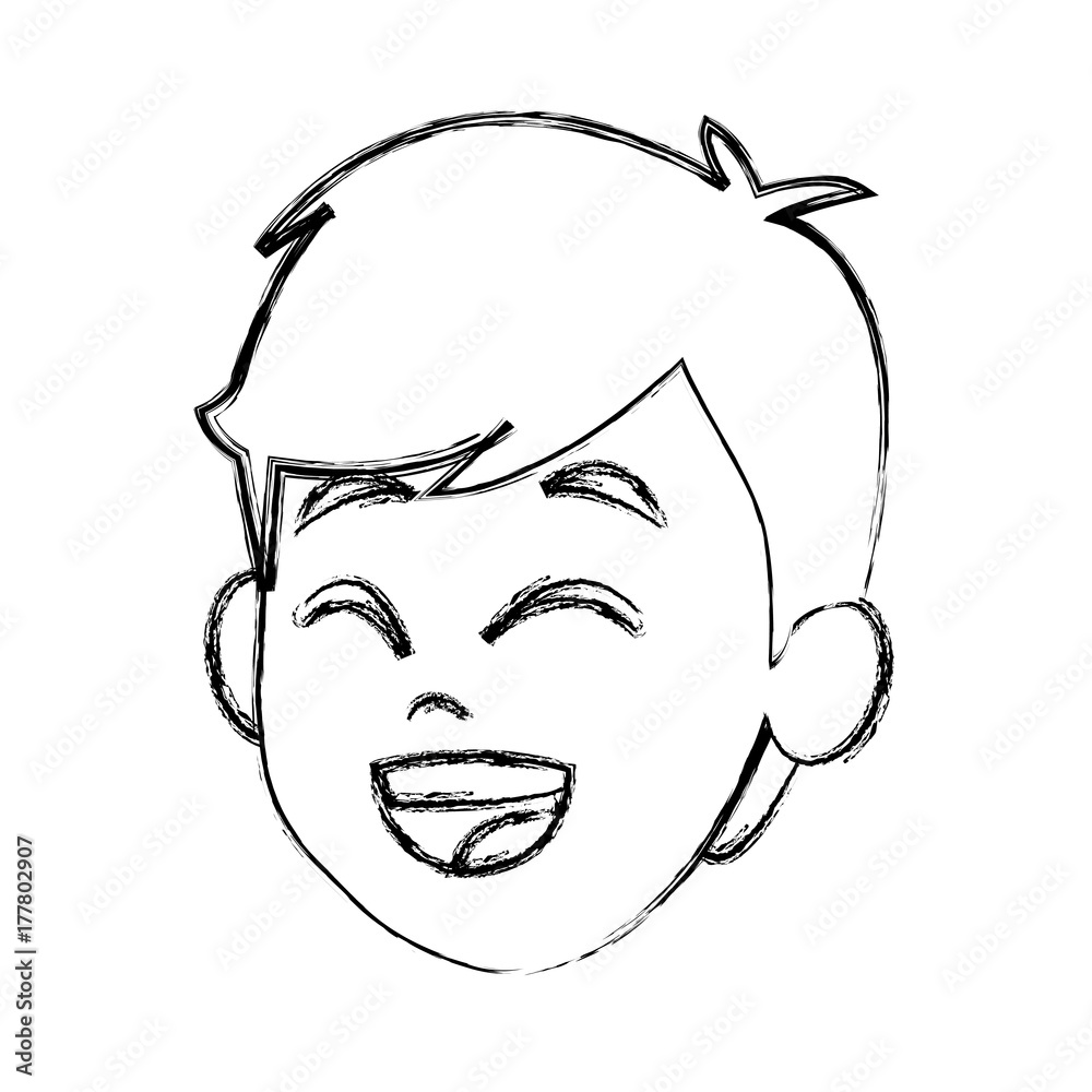 Boy face cartoon icon vector illustration graphic design Boy face cartoon icon vector illustration graphic design