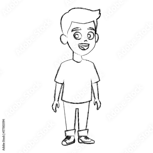 Cute schoolboy cartoon icon vector illustration graphic design