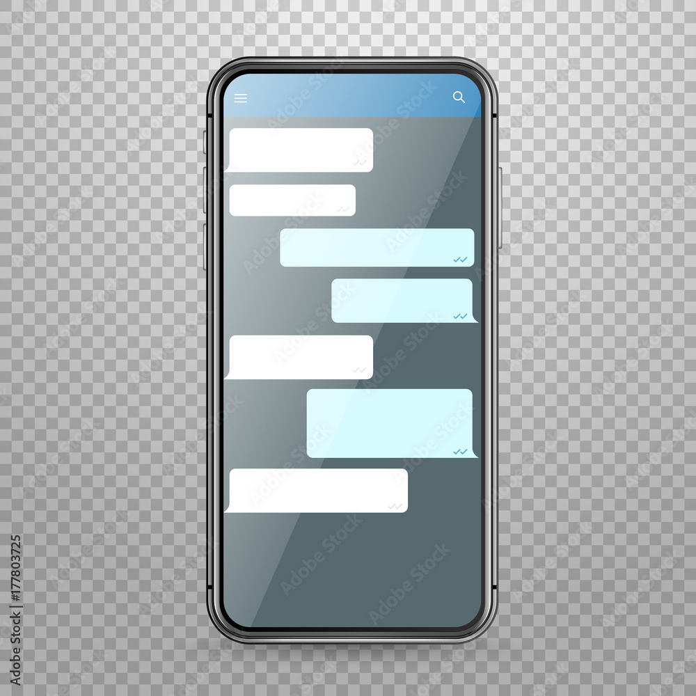 Modern tablet smartphone vector mockup with messenger application template. Discussion template Modern tablet smartphone vector mockup with messenger application template. Discussion template