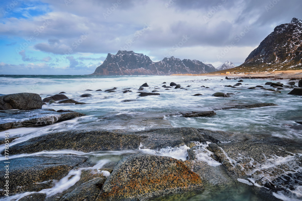 Obraz premium Beach of fjord in Norway