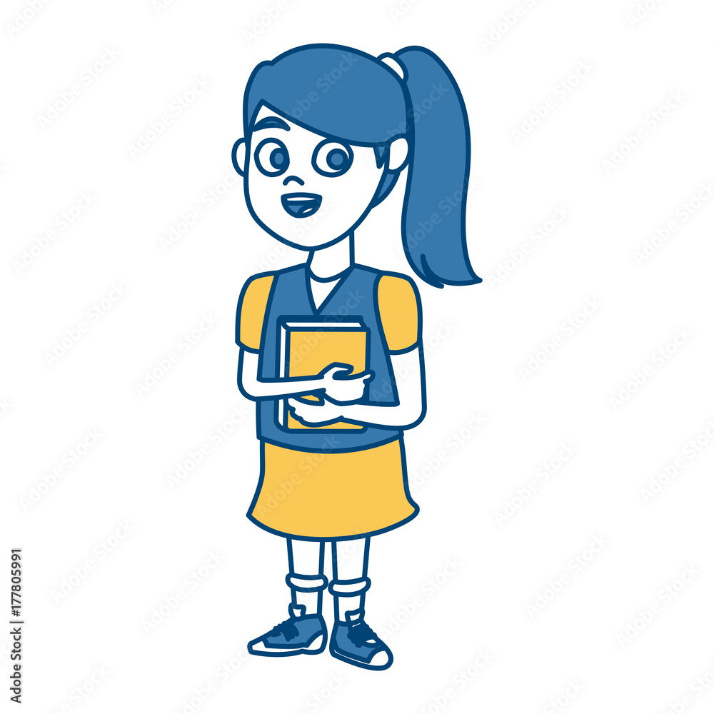School girl cartoon icon vector illustration graphic design School girl cartoon icon vector illustration graphic design