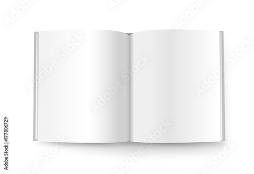 Open book vector mockup isolated on white. Ready for a content