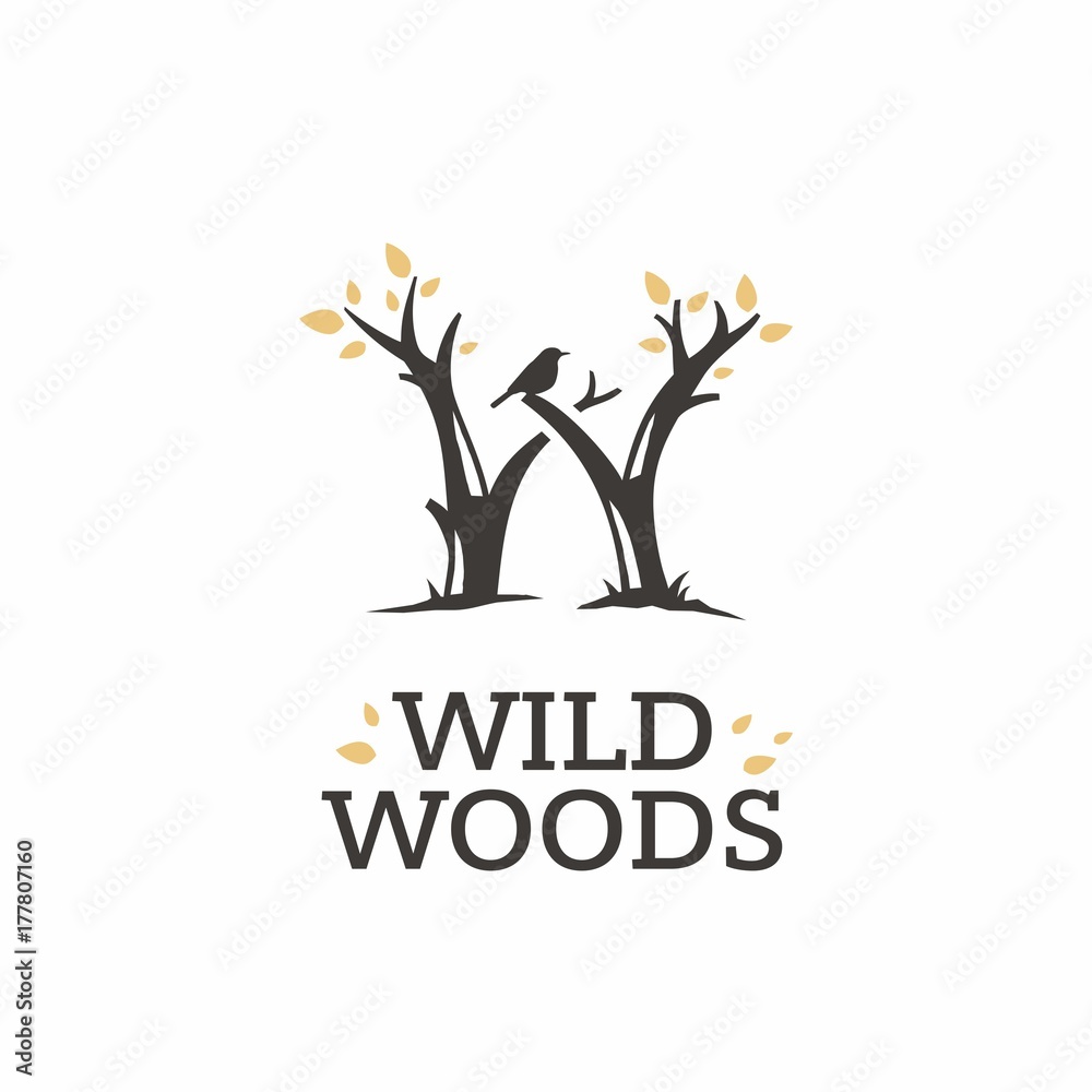Naklejka premium Modern vector professional sign logo wild woods
