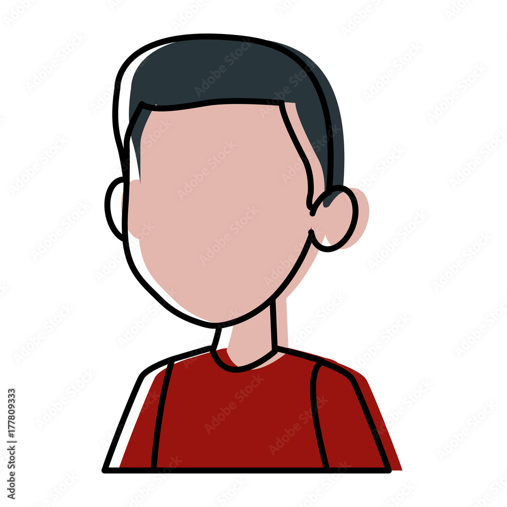 Boy faceless cartoon icon vector illustration graphic design