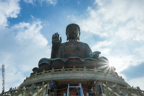 The enormous Tian Tan Buddha at Po Lin Monastery,Ngong Ping Village at Lantau Island in Hong Kong
