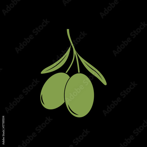 Olive icon vector illustration on black background