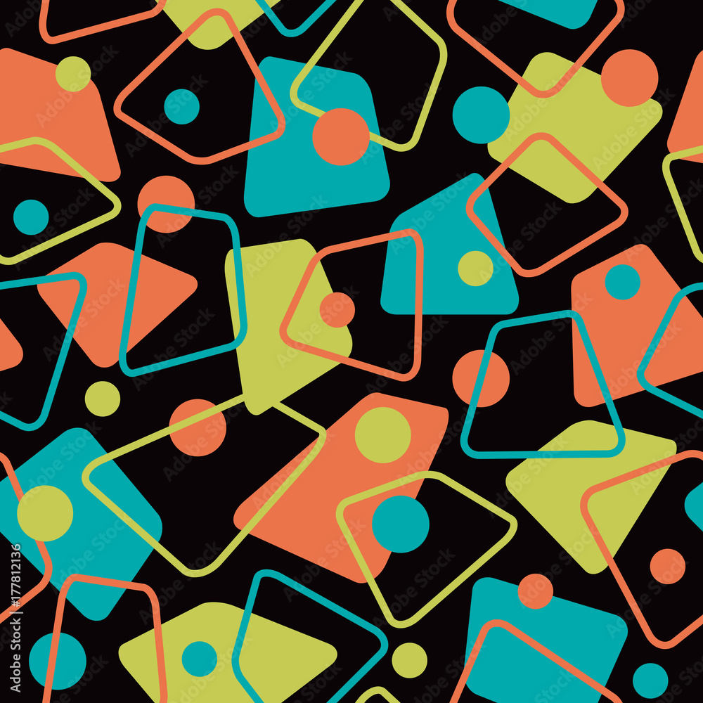 Retro 50s Pattern in Cool Colors Stock Vector | Adobe Stock