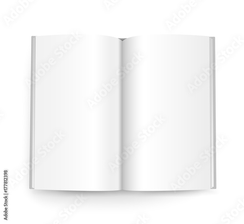 Blank open white notebook vector mockup. Identity template