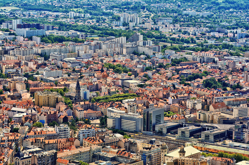 Buildings architecture. View from above, from Fort Bastille in Grenoble, France © elephotos