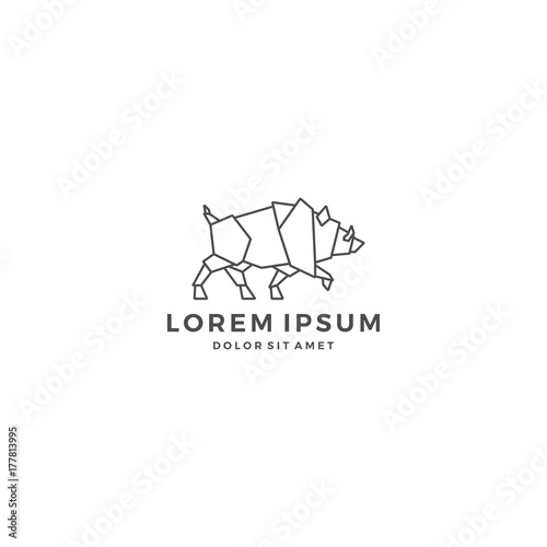 boar pig hog warthog logo