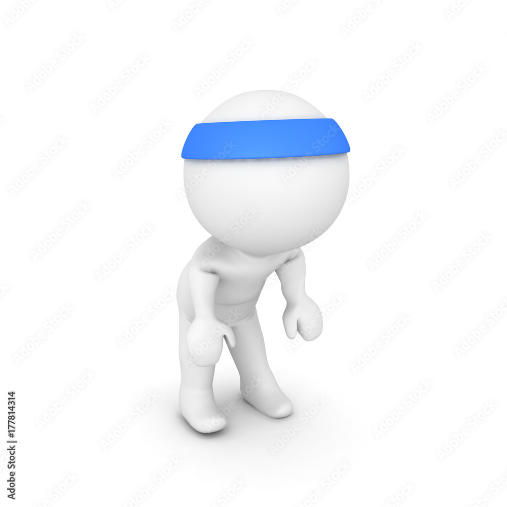 3D Fitness guy doing warm up stretches 3D Fitness guy doing warm up stretches