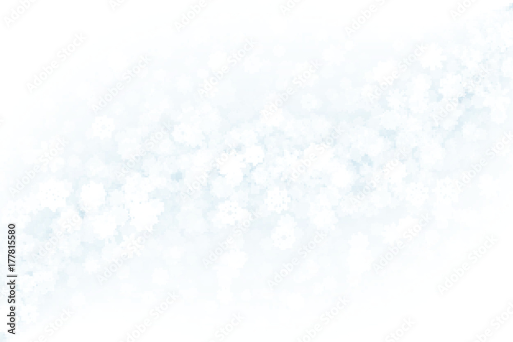 Merry Christmas Clear Vector Background. Frost Effect on Glass with Realistic Snowflakes Overlay on Light Blue Backdrop. Xmas Holidays Abstract Illustration