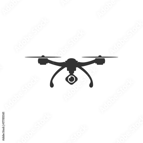 Drone with camera. Vector Icon 