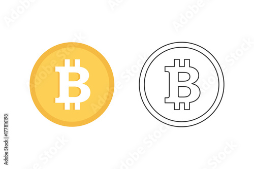 Flat design vector bitcoin icons, signs of modern cryptocurrancy isolated on white background.
 photo