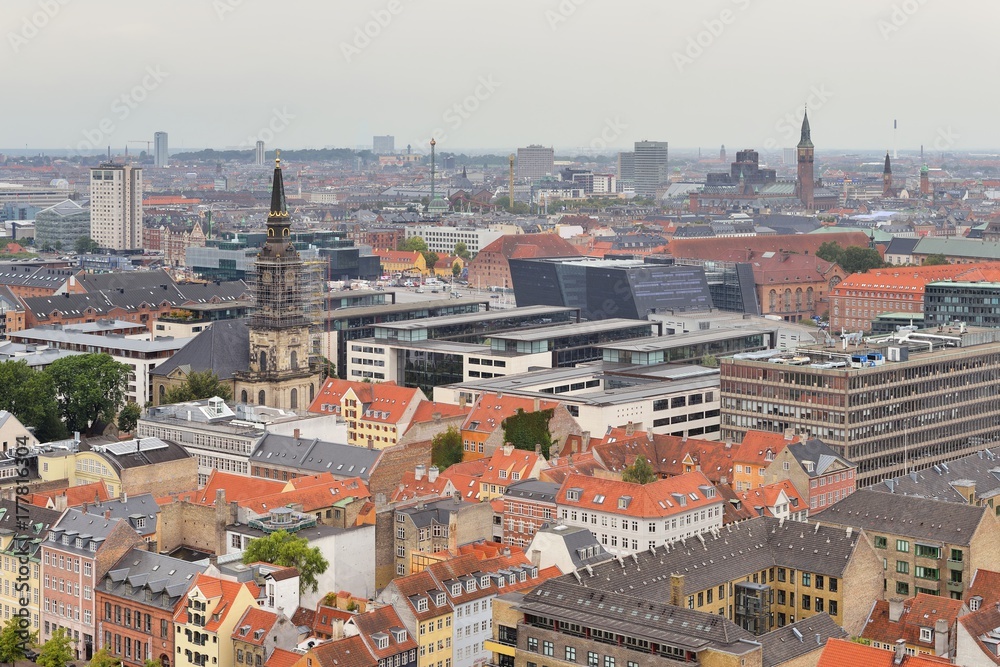 View of copenhagen from the tower of Church of Our Saviour, Denmark, September 2017