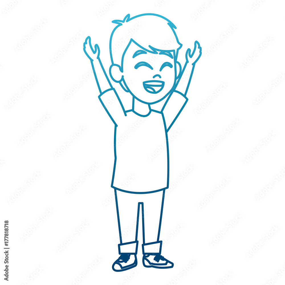 Cute schoolboy cartoon icon vector illustration graphic design