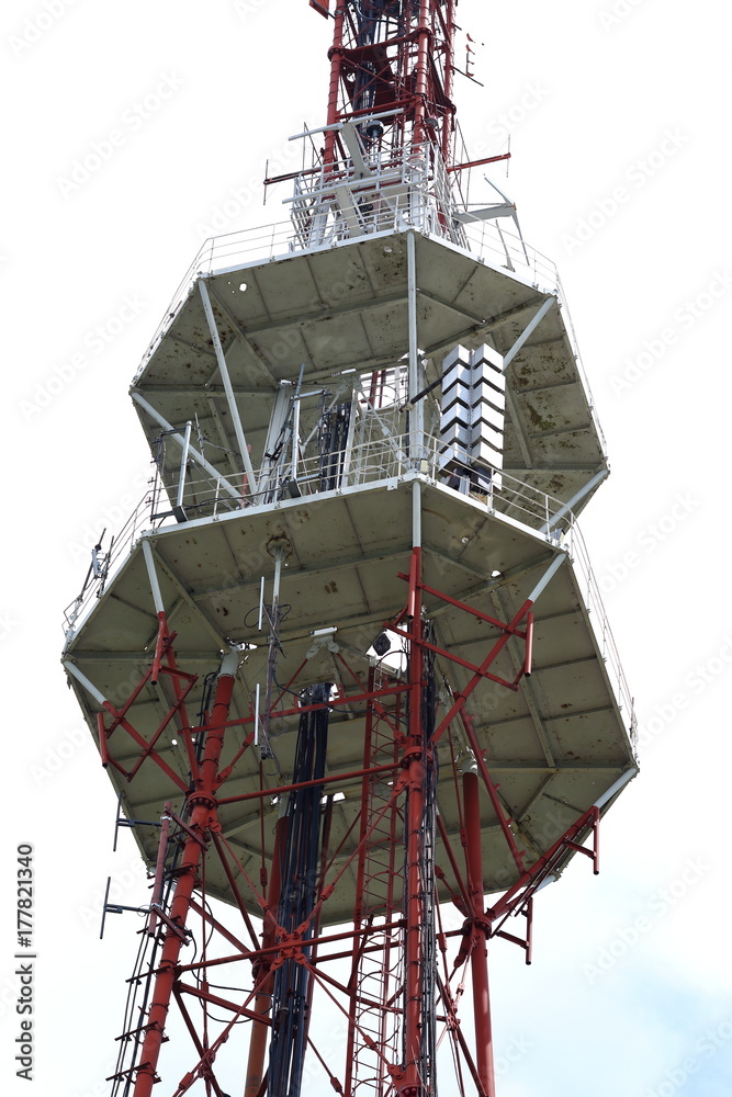 Old TV tower with telecom equipment in Pyatigorsk, Russia