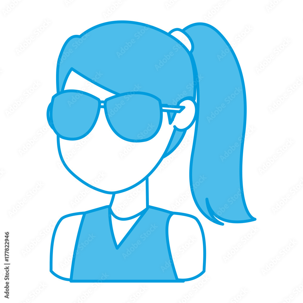 Girl faceless cartoon icon vector illustration graphic design Girl faceless cartoon icon vector illustration graphic design