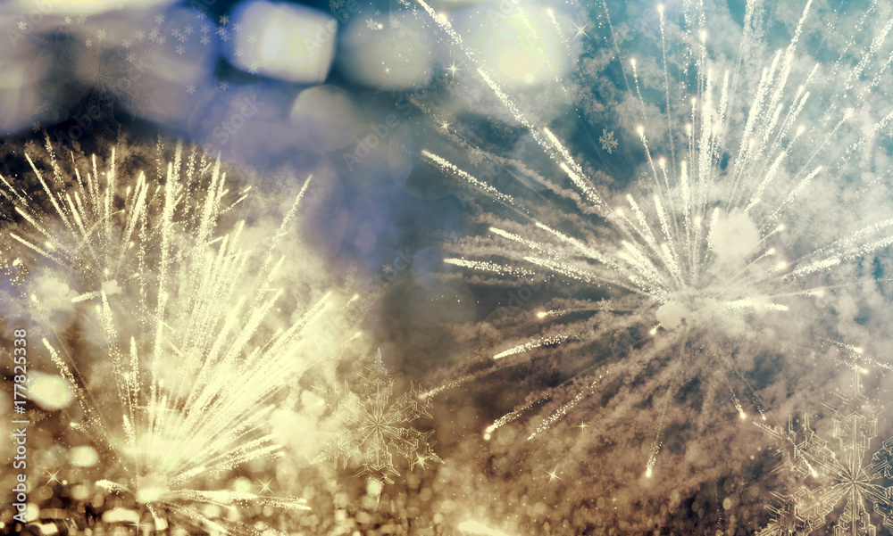 Obraz premium Abstract holiday background with fireworks