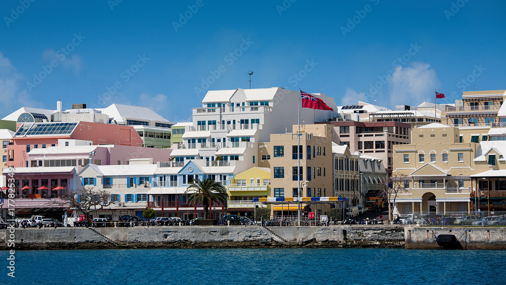 Waterfront view along Hamilton Harbour, Bermuda