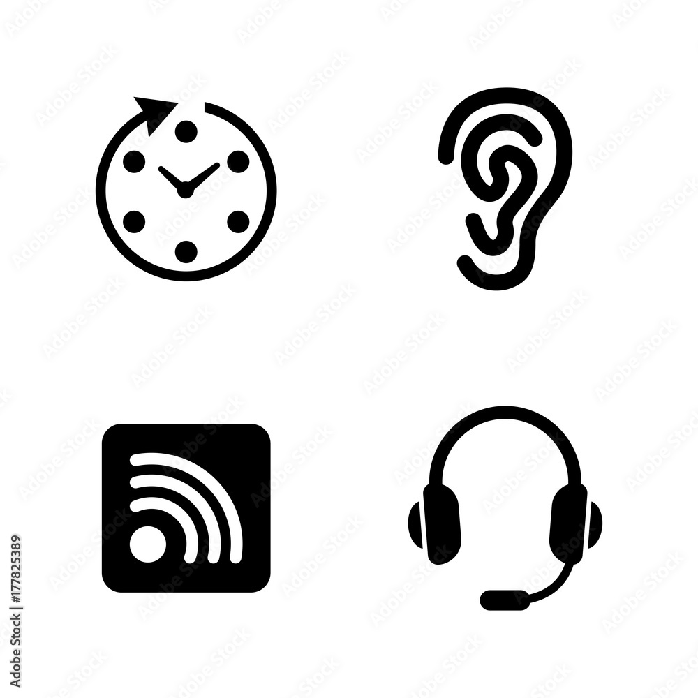 Communication. Simple Related Vector Icons Set for Video, Mobile Apps, Web Sites, Print Projects and Your Design. Black Flat Illustration on White Background.