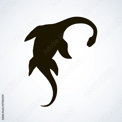 Plesiosaur dinosaur. Vector drawing