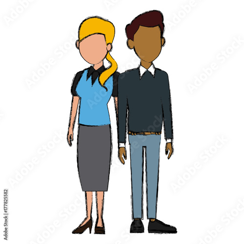 Wallpaper Mural Teachers teamwork couple icon vector illustration graphic design Torontodigital.ca