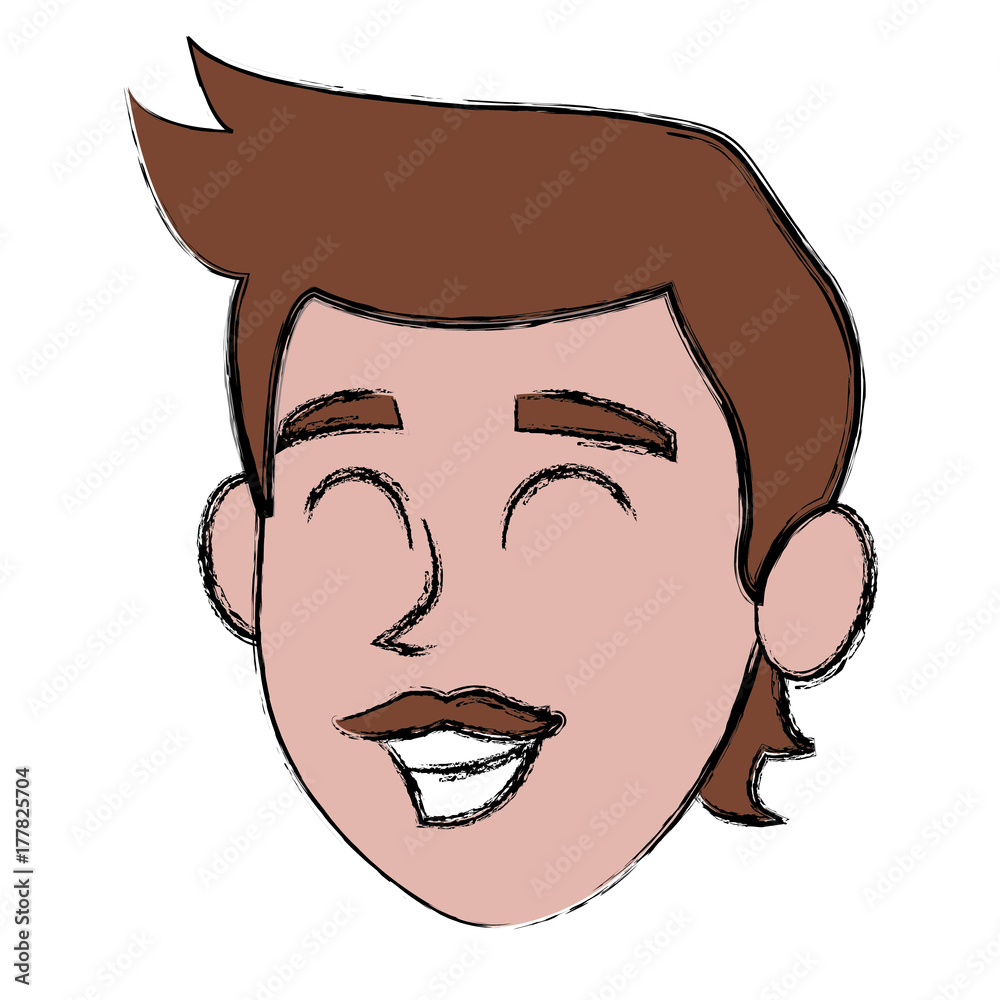 Fototapeta premium Boy face cartoon icon vector illustration graphic design