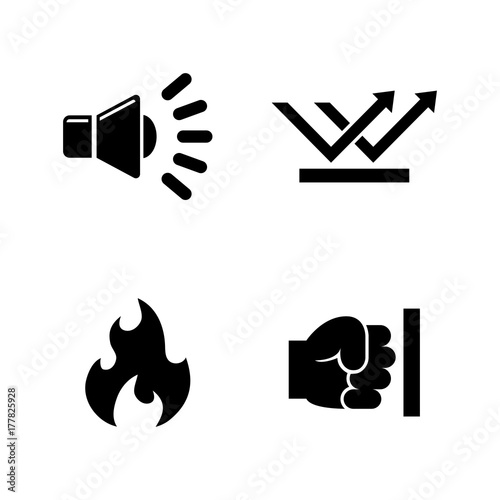 Influence Noise. Simple Related Vector Icons Set for Video, Mobile Apps, Web Sites, Print Projects and Your Design. Black Flat Illustration on White Background.