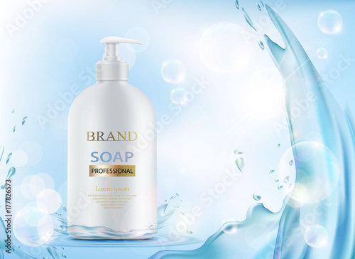 Packing bottle with soap