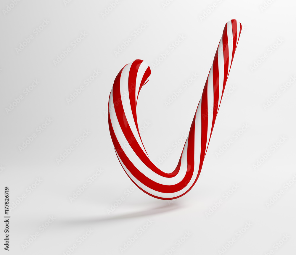 Obraz premium illustration traditional white and red lolipop. Christmas red candy. 3D Rendering.