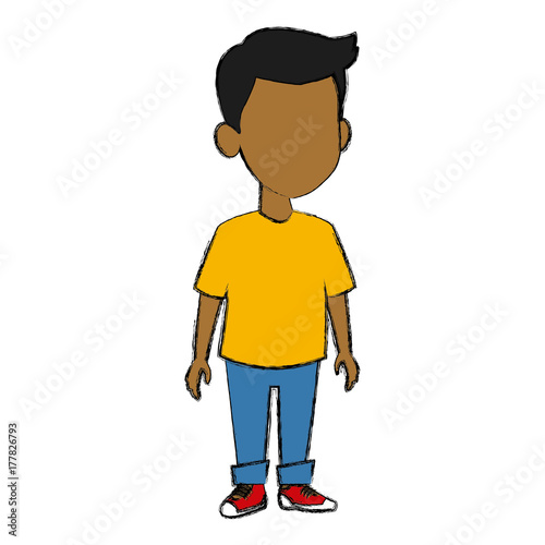 Cute schoolboy cartoon icon vector illustration graphic design