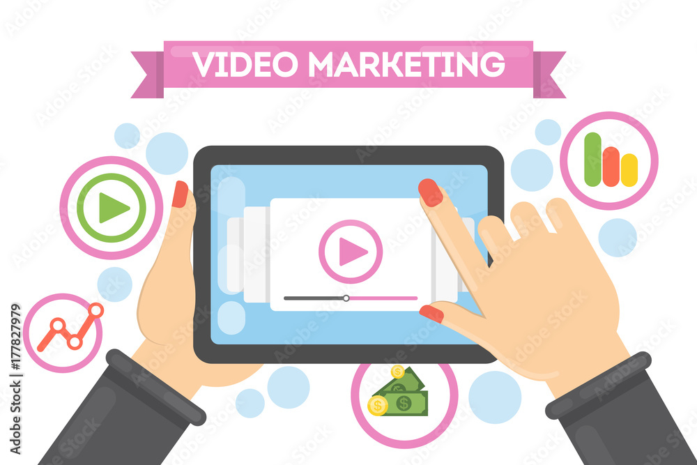 Video marketing concept. Video marketing concept.