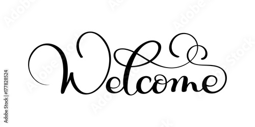 Handwritten Welcome calligraphy lettering word. vector illustration on white background