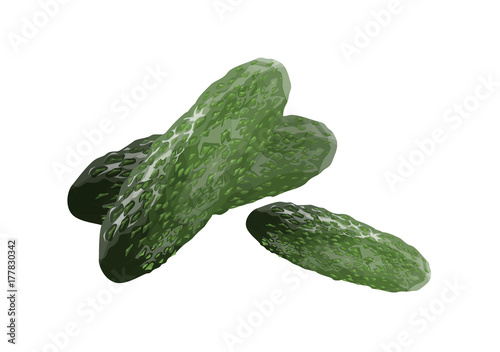 Isolated tasty pickles.