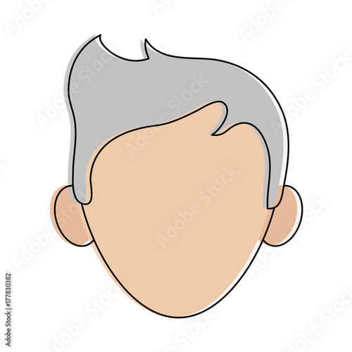 man with grey hair avatar head icon image vector illustration design 