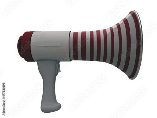 megaphone with red strips side view photo