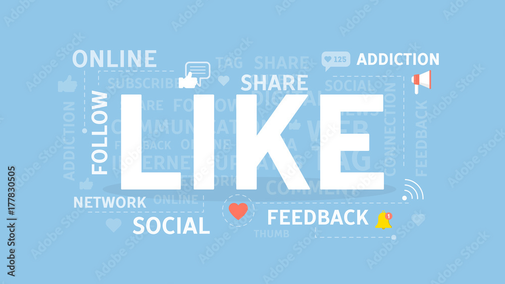 Obraz premium Like concept illustration.