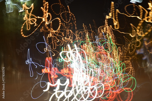 Abstract drawings with colored light