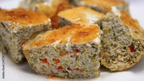 Cooked homemade zucchini with meat and spices