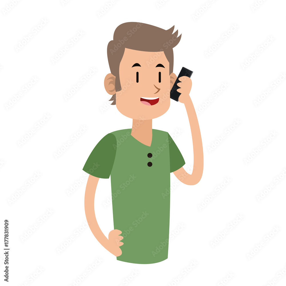 man talking on the cellphone icon image vector illustration design man talking on the cellphone icon image vector illustration design