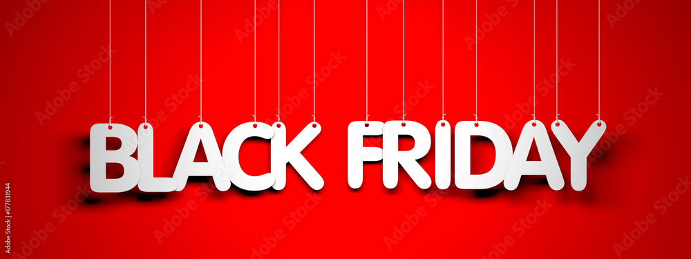 Black Friday - white words on red background. 3d illustration Black Friday - white words on red background. 3d illustration